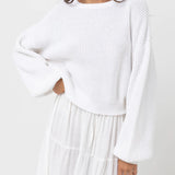 Classic Knit Jumper - Blanc