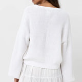 Classic Knit Jumper - Blanc