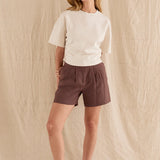 Madison Pleated Linen Shorts