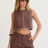 Madison Pleated Linen Shorts
