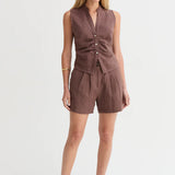 Jaylin Sleeveless Mandarin Collar Blouse