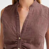 Jaylin Sleeveless Mandarin Collar Blouse