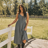 Astoria Dress - Navy Check