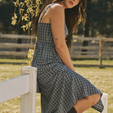 Astoria Dress - Navy Check