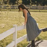 Astoria Dress - Navy Check