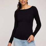 Ingrid Long Sleeve Top - Black