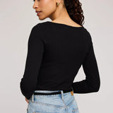 Ingrid Long Sleeve Top - Black