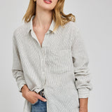 Dominique Shirt - White Stripe