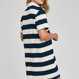 Colbie Shirt Dress - Navy Stripe