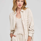 Portia Shirt - Linen Stripe