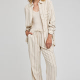 Portia Shirt - Linen Stripe