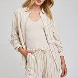 Portia Shirt - Linen Stripe