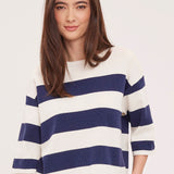 Amina Knit Top - Navy Stripe