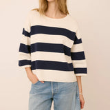 Amina Knit Top - Navy Stripe
