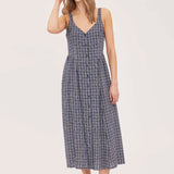 Astoria Dress - Navy Check