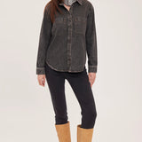 Griffin Button Up Blouse - Black Wash