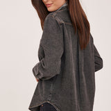 Griffin Button Up Blouse - Black Wash