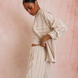 Portia Shirt - Linen Stripe