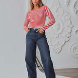 Cella Long Sleeve Top - Red