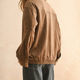 Suede Oversized Bomber Jacket
