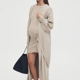 Knit Coton Wrap Dress - Wheat