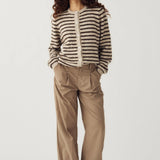 Mertice Cardigan - Brown Sand Stripe