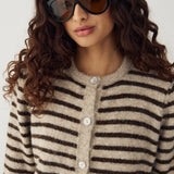 Mertice Cardigan - Brown Sand Stripe