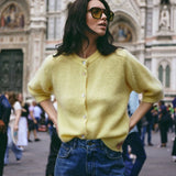 Kae SS Knit Cardigan - Light Yellow