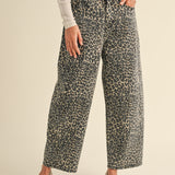 Leopard Print Barrel Pant
