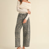 Leopard Print Barrel Pant