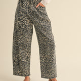Leopard Print Barrel Pant