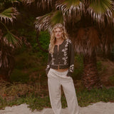 Antique Floral Crop Cardigan