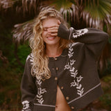 Antique Floral Crop Cardigan