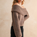 Button Back Big Collar Sweater