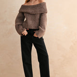 Button Back Big Collar Sweater