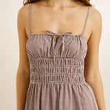 London Check Midi Dress - Chocolate