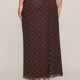 Eda Polka Dot Mesh Midi Skirt