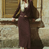 Eda Polka Dot Mesh Midi Skirt