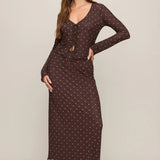 Eda Polka Dot Mesh Midi Skirt