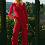 Luxe Pointelle Pant - Red
