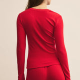 Luxe Pointelle Top - Red