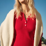 Luxe Pointelle Top - Red