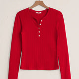 Luxe Pointelle Top - Red