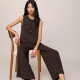 Scout Jersey Crop Flare Pant - Dark Chocolate