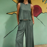 Scout Linen Pant - Everglade