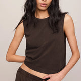 Sloane Jersey Muscle Tank - Dark Chocolate
