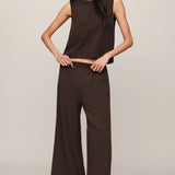 Sloane Jersey Muscle Tank - Dark Chocolate