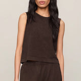 Sloane Jersey Muscle Tank - Dark Chocolate
