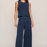 Sloane Jersey Denim Muscle Tank - Indigo