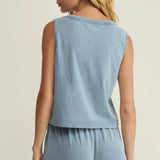 Sloane V-Neck Denim Tank - Ocean